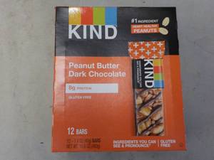 lot 340 image: Box of 12 KIND Peanut Butter Dark C...