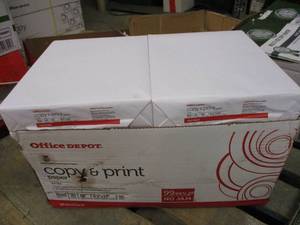 lot 1 image: Office Depot Copy Paper- 5000 count...