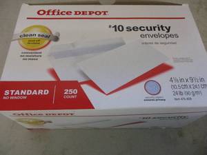 lot 18 image: Office Depot #10 Security Envelopes...