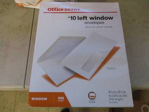 lot 38 image: Office Depot #10 Left Window Envelo...