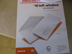 lot 39 image: Office Depot #10 Left Window Envelo...