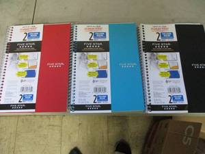 lot 62 image: 3 Five Star College Ruled 2 Subject...