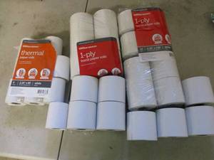 lot 71 image: Office Depot 1 Ply Paper Rolls...
