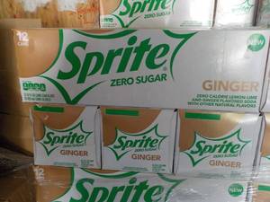 lot 386 image: 4 - 12 packs Sprite Ginger Zero Sug...