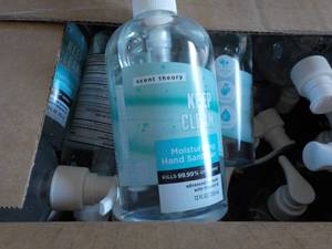 lot 393 image: Box of Keep Clean 12 ox Bottles Han...