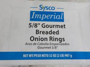 lot 428 image: 32 oz Box Frozen Imperial Onion Rin...