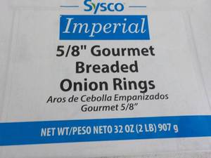 lot 432 image: 32 oz Box Frozen Imperial Onion Rin...
