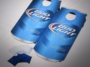 lot 1 image: bud light bean bag toss game  wood ...