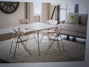 lot 14 image: cosco 5pc folding table and chairs ...
