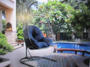lot 45 image: folding patio egg chair open box ...