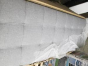 lot 56 image: twin bed head board open box gray...