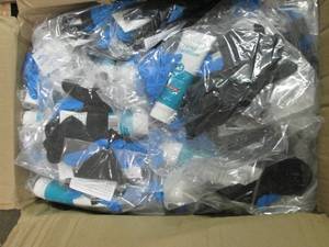 lot 66 image: box of hand sanitizer with gloves o...