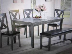 lot 99 image: hemmingway 6 piece dining set open ...