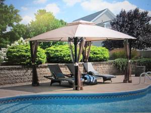 lot 101 image: 10 foot x 12 foot cypress gazebo op...