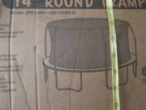 lot 171 image: 14 foot round trampoline open box...