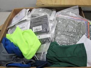 lot 205 image: box full of neck gaiters ...