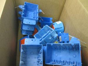 lot 73 image: Box of Assorted Electrical Boxe...