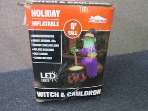 lot 107 image: Joiedomi 6 ft Witch & Caudron Holid...