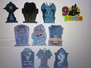 lot 145 image: Joyin Halloween Tombstone Yard Deco...