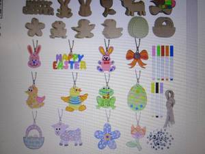 lot 218 image: 2 Sets DIY 60 Pieces Easter Wooden ...