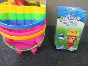 lot 239 image: 4 Sand Catle Buckets, Hydrant Sprin...