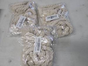 lot 380 image: 3- 4pk Rope Tie Backs...