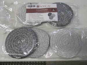 lot 389 image: 2- 6pks Cotton Handmade Coasters...