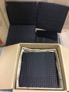 lot 3 image: Black 3-Piece Wicker Rocker Patio Conversation Set Customer Retirns See Pictures