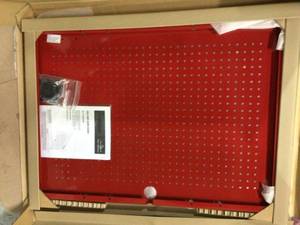 lot 16 image: Husky 36 in. W x 26 in. H Steel Pegboard Set in Red for Ready-to-Assemble Steel Garage Storage System Customer Returns See Pictures