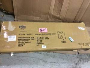 lot 18 image: HODEDAH Grey Microwave Cart with Storage Customer Returns See Pictures