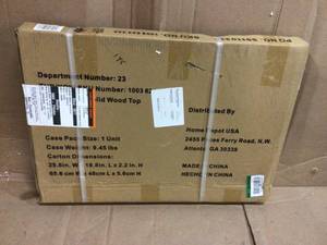 lot 24 image: Husky 24 in. Solid Wood Work Surface for Regular Duty Welded Steel Garage Base Cabinets Customer Returns See Pictures