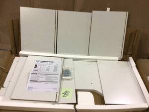 lot 43 image: RIS White 3-Tier Storage Organizer Shelf with Footboard Customer Returns See Pictures