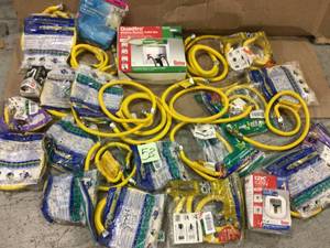 lot 53 image: MIX LOT OF Oatey Quadtro 12 in. x 12 in. PEX Compatible Washing Machine Outlet Box with 14 Turn Valves & GAS CONNECTOR Customer Returns See Pictures