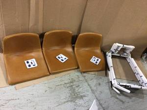 lot 55 image: EDGEMOD Brinley Tan Counter Stool (Set of 3) Customer Returns See Pictures