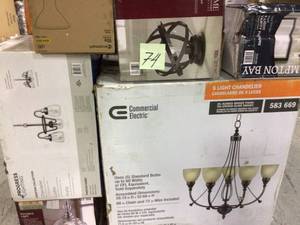 lot 74 image: MIX LOT OF CHANDELIER LIGHTS & LAMPS Various Sizes Models and&nbspconditions See Pictures