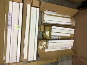 lot 81 image: White Cordless Room Darkening 2 in. Faux Wood Blind for Window - 32 in. W x 72 in. L Customer Returns See Pictures