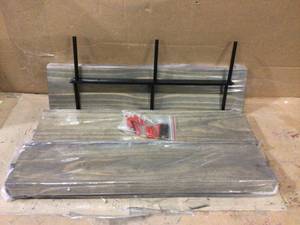 lot 82 image: Maxted 3-Piece Bath Hardware Set with Towel Ring, Toilet Paper Holder and 24 in. Towel Bar in Matte Black Customer Returns See Pictures