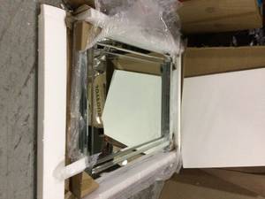 lot 87 image: Medium Rectangle Glass Shatter Resistant Contemporary Mirror (36 in. H x 48 in. W) Customer Returns See Pictures