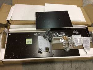 lot 88 image: HODEDAH Grey Microwave Cart with Storage Customer Returns See Pictures