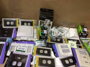 lot 97 image: MIX LOT OF ELECTRIC COVER PLATES & MISC Various Sizes Models and Conditions See Pictures