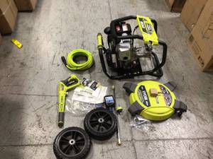 lot 109 image: 3400 PSI 2.3 GPM Cold Water Gas Pressure Washer with 16 in. Surface Cleaner by RYOBI