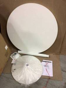 Dakota 36 in. Round White Wood and White Metal Dining Table (Seats 4) Customer Returns See Pictures&nbsp