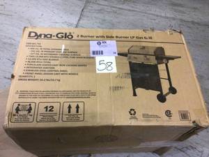 Dyna-Glo 2-Burner Open Cart LP Gas Grill in Stainless Steel and Black with Side Burner Customer Returns See Pictures&nbsp