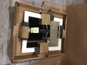 Amanti Art Blanco 22 in. W x 28 in. H Framed Rectangular Beveled Edge Bathroom Vanity Mirror in Satin White Customer Returns See Pictures&nbsp