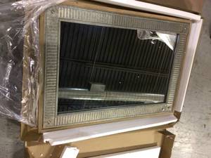 Medium Rectangle Galvanized Antiqued Farmhouse Accent Mirror 39 in. H x 27 in. W Customer Returns See Pictures&nbsp