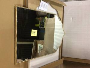 Medium Ornate Arched Gold Antiqued Classic Accent Mirror (35 in. H x 24 in. W) Customer Returns See Pictures&nbsp