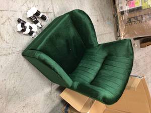 Woodrow Modern Glam Emerald Velvet Club Chair by Noble House