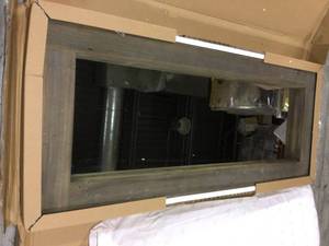 Neu-Type Large Brown Wood Antiqued Rustic Mirror (58 in. H X 24 in. W) Customer Returns See Pictures&nbsp