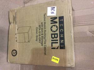 Grey Rolling 2-Drawer Vertical Filing Cabinet with Lock Customer Returns See Pictures&nbsp