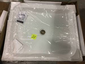 Voltaire 42 in. x 36 in. Acrylic Single-Threshold Center Drain Shower Base in White Customer Returns See Pictures&nbsp